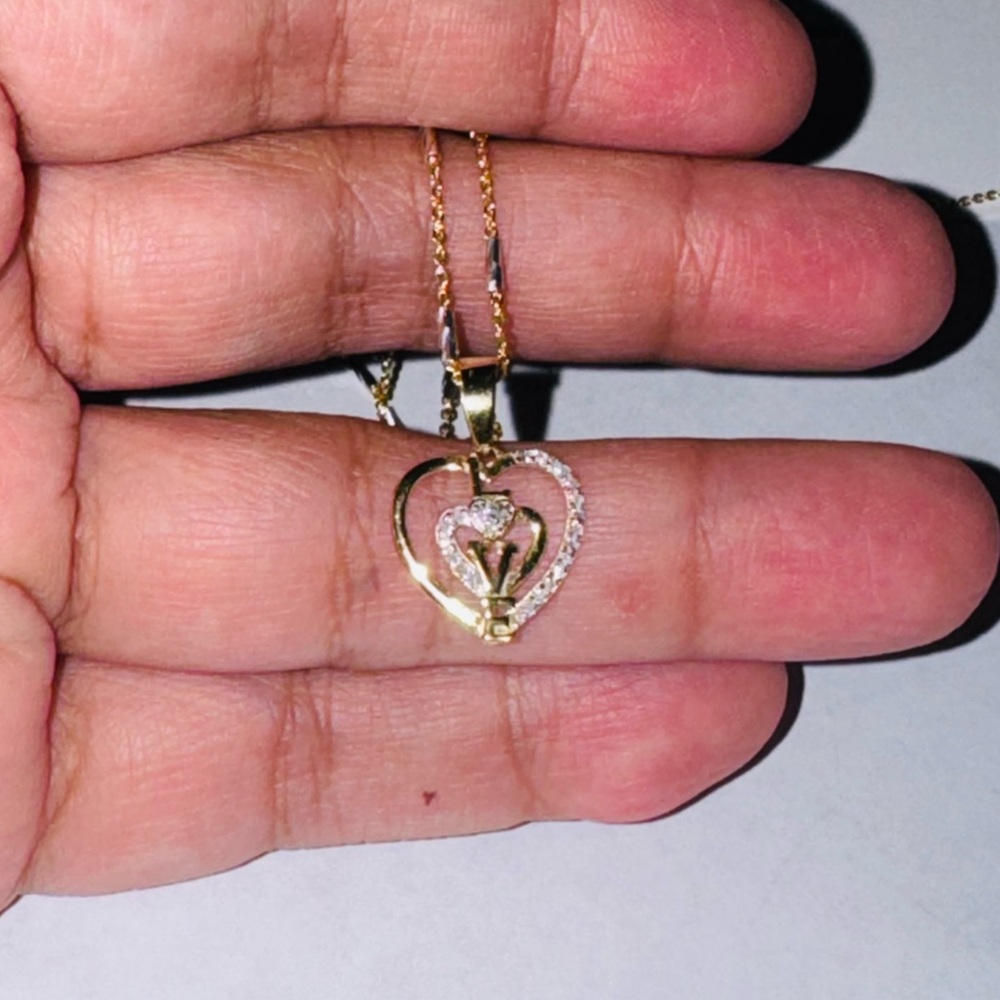 Real Diamond LOVE heart pendant, Affordable Gifts for her, Anniversary Birthday
